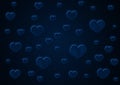 Blue coloured hearts background wallpaper design