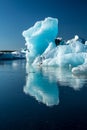 Blue coloured icebergs in Glacier Lagoon