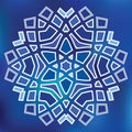 Blue Coloured Mosaic Hexagon Snowflake Papercut Template