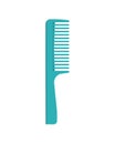 Blue comb with a handle on white background . Vector