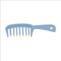 The blue comb has a soft color for styling and straightening vector illustration