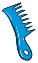 Blue comb, illustration, vector