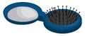 Blue comb with a small mirror, illustration, vector