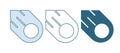 Blue Comet falling down fast icon isolated on white background. Vector Royalty Free Stock Photo