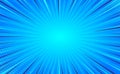 Blue comic zoom with lines and dots - Vector Royalty Free Stock Photo