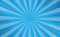 Blue comic zoom with lines and dots - Vector Royalty Free Stock Photo
