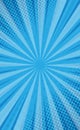 Blue comic zoom with lines and dots - Vector Royalty Free Stock Photo