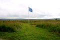 Blue Commemorative Flag at Culloden Battlefield Scotland