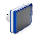 Blue compact camera. Rear view Royalty Free Stock Photo