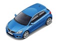 Blue compact hatchback car Royalty Free Stock Photo