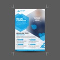 Blue company vector flyer template