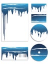 Blue company vector set