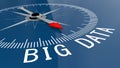 Blue compass with big data word Royalty Free Stock Photo
