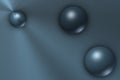 Blue composition with bright spheres Royalty Free Stock Photo