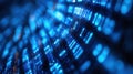 Blue computer code. Digital binary data flowing. Technology information processing. Glowing numbers move. Futuristic background Royalty Free Stock Photo
