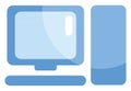 Blue computer, icon icon Royalty Free Stock Photo