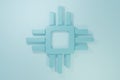 Blue Computer processor with microcircuits CPU icon isolated on blue background. Chip or cpu with circuit board. Micro Royalty Free Stock Photo