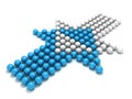 Blue concept sphere arrow against white opponent Royalty Free Stock Photo