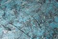 Blue concrete or textured putty with stains on the wall, background with copy space Royalty Free Stock Photo