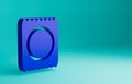 Blue Condom in package icon isolated on blue background. Safe love symbol. Contraceptive method for male. Minimalism