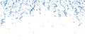 Blue confetti. Celebration carnival ribbons. Luxury greeting card. Vector illustration