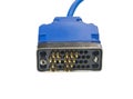 Blue connector for computer on white