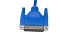 Blue connector for computer on white