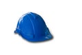 Blue construction hat, isolated on white background with clipping path Royalty Free Stock Photo