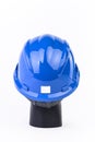 The blue Construction Helmet to protect and safe life in the contraction area for constructor, engineer and worker Royalty Free Stock Photo