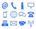 Blue contact icons - vector Royalty Free Stock Photo