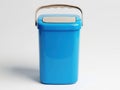 Blue container with handle isolated on white background Royalty Free Stock Photo