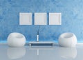 Blue contemporary interior Royalty Free Stock Photo