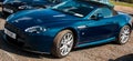 A blue convertible Aston Martin V8 Vantage Royalty Free Stock Photo