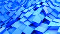 Blue convex cubes three-dimensional. abstract illustration. 3d RENDERING