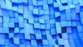 Blue convex cubes three-dimensional. abstract illustration. 3d RENDERING