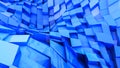 Blue convex cubes three-dimensional. abstract illustration. 3d RENDERING