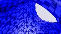 Blue convex cubes three-dimensional background. abstract illustration. 3d RENDERING