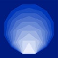 Blue convex regular polygons, showing Mach bands, an optical illusion Royalty Free Stock Photo