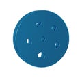 Blue Cookie or biscuit with chocolate icon isolated on transparent background.