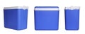 Blue cool box isolated on white, set Royalty Free Stock Photo