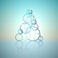 Blue cool circles concept tree vector card