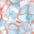 Blue and coral marble colors blend together in an abstract pattern . Generated using ai-driven algorithms.