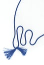 Blue cord with a knot