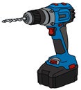 Blue cordless drill