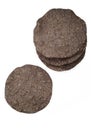 Blue corn toast tostadas on white background