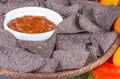 Blue corn tortilla chips Royalty Free Stock Photo