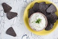 Blue corn tortilla chips Royalty Free Stock Photo