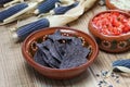 Blue corn tortilla chips Royalty Free Stock Photo