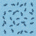 Blue cornflower pattern - decorative soft retro floral seamless design