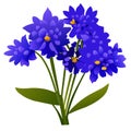 Blue cornflowers on a white background. Vector illustration of a bouquet of flowers. Generative AI Royalty Free Stock Photo